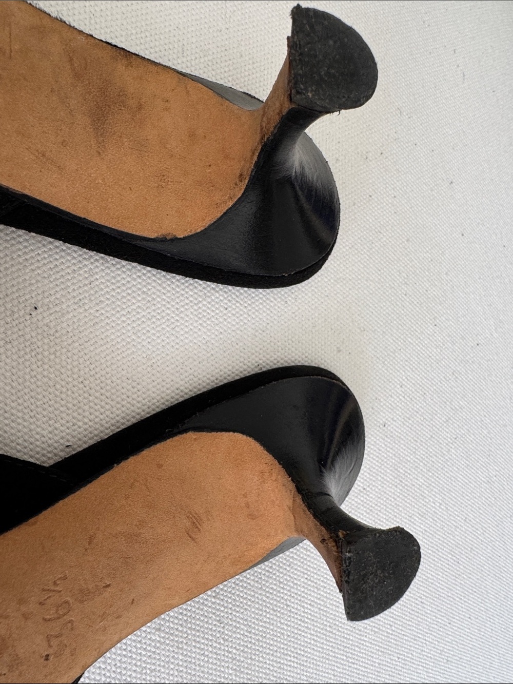 Manolo Blahnik Black Suede Lace Up Pointed Toe Kitten Heel Mules Y2K - Picture 9 of 9